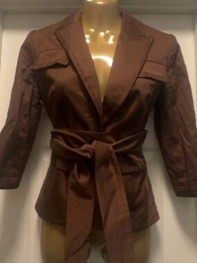 Victoria's Secret Brown Belted Tailored Blazer (Bin 6-37)